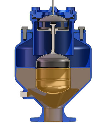 নমনীয় লোহার নিকাশী বায়ু রিলিজ ভালভ DN50-DN200 ≤80°C তাপমাত্রা প্রতিরোধের সঙ্গে নিকাশী সিস্টেমের জন্য